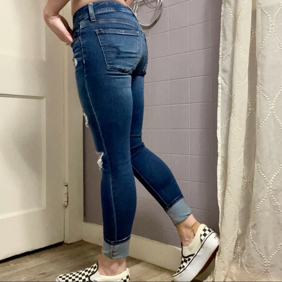 AE Ne(x)t Level Ripped Low-Rise Jegging, size 2 - Picture 3 of 5